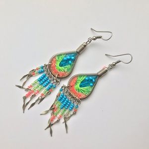 Bohemian Hippy Earrings / Local, Retro, Vintage